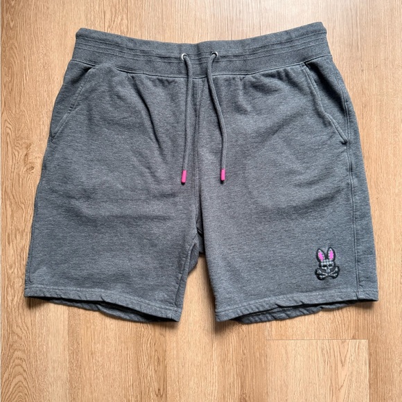 Psycho Bunny Other - Psycho Bunny Gray Cotton Sweat Shorts XL Drawstring Embroidered Bunny Logo